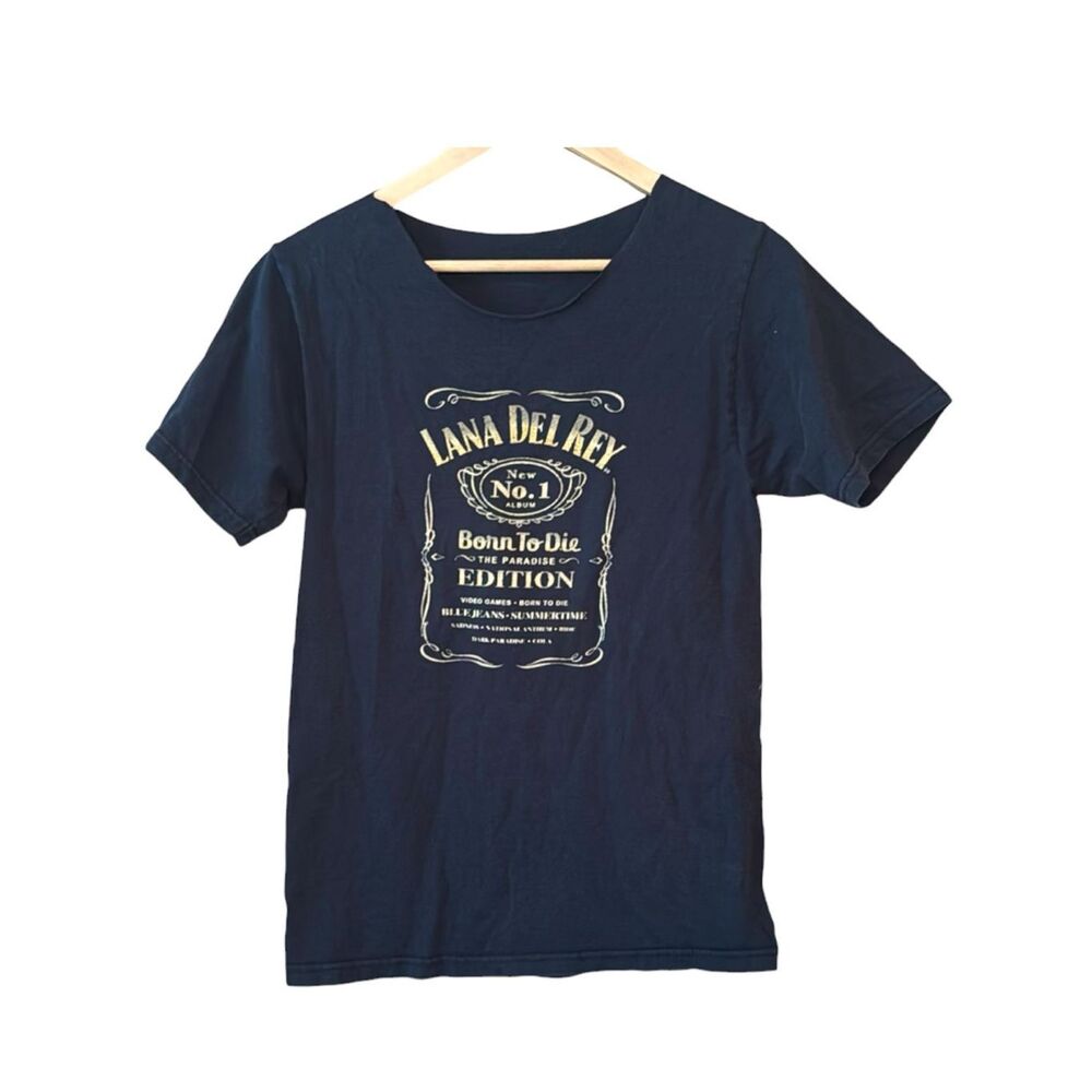 LANA DEL REY Born To Die Paradise Edition T-Shirt Collar Cut Out Altered Band Te